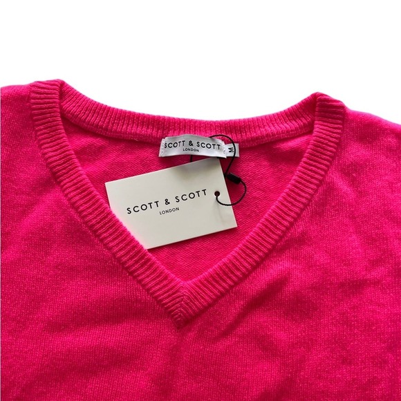 NWT Scott & Scott London Brontë 100% Cashmere Pink Fuchsia Sweater Size M - Picture 5 of 11